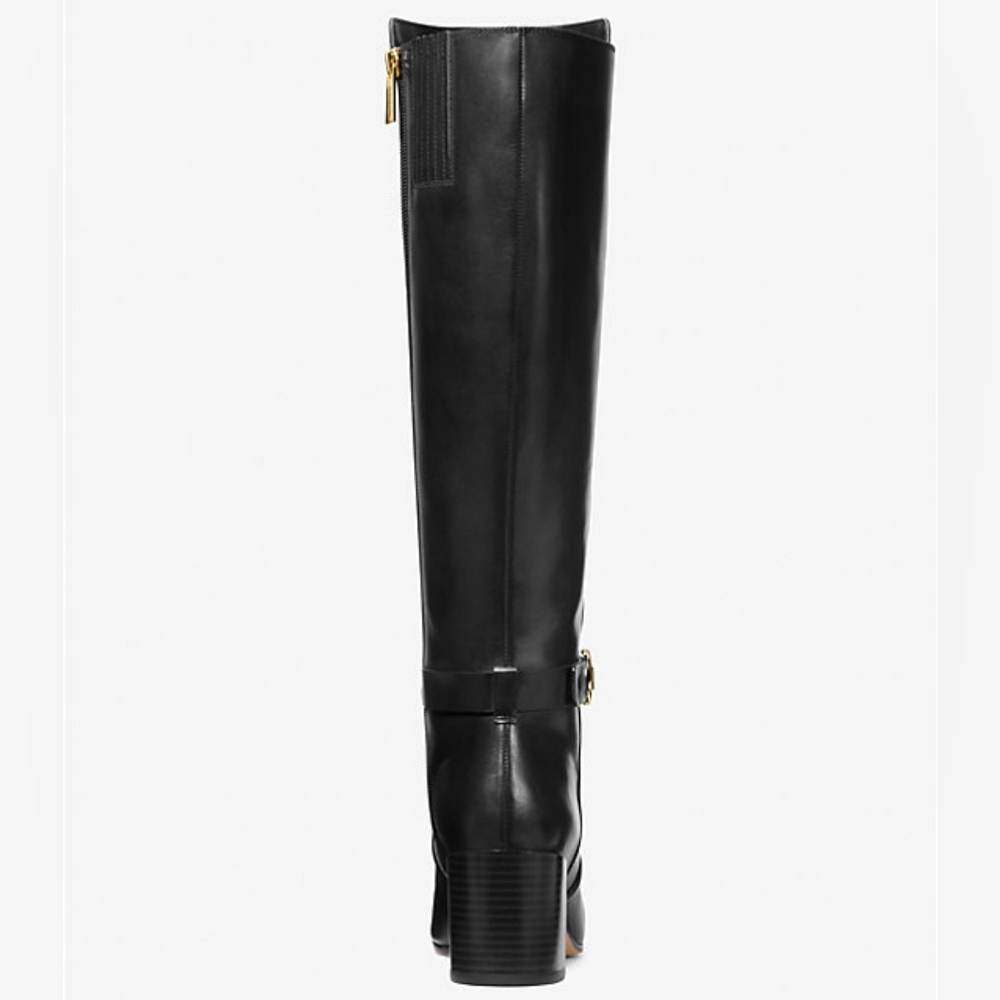Michael Kors Carmen Leather Riding Boots/Black - Picture 4 of 14
